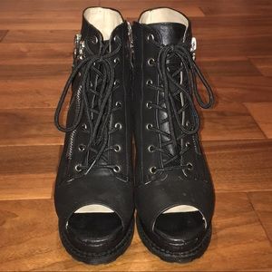 Black Edgy Heeled Boots